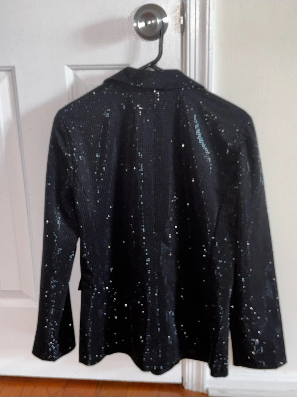 Steve Madden Black Sequin Blazer Jacket with Sparkle